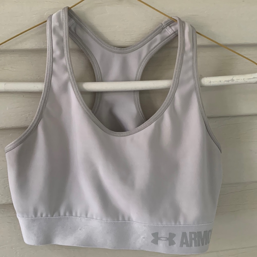 Silver gray under armor sports bra